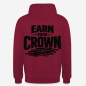 Preview: EARN YOUR CROWN Hoodie in bordeaux mit Rückendruck